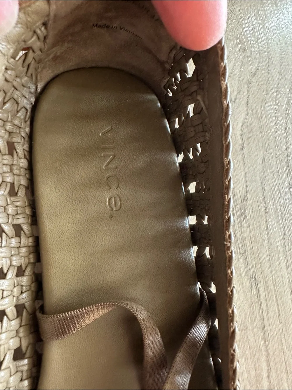 Vince Woven Ballet Flats in Tan